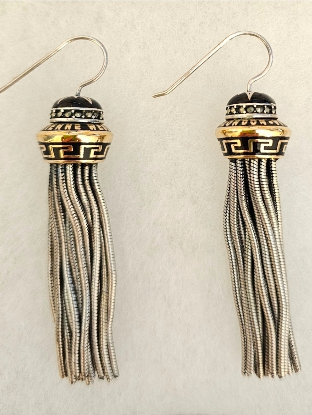 VIVIENNE WESTWOOD 925 Sterling Silver Tassel Drop Earrings